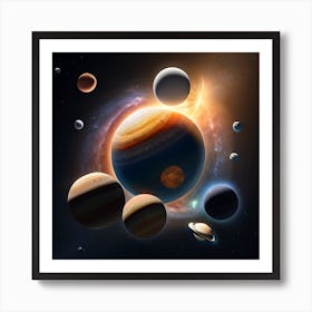 Planets In Space 1 Art Print