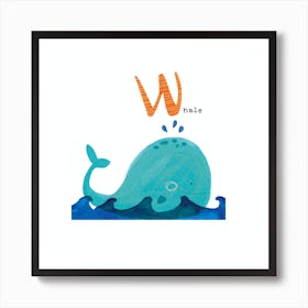 W is for Whale Art Print