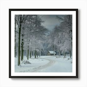 Winter Road Art Print