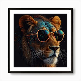 Lion In Sunglasses Art Print