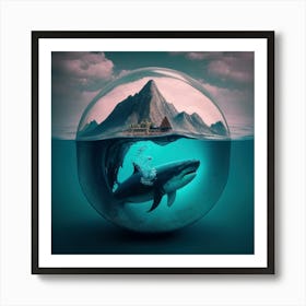Shark In A Ball Art Print