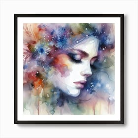 Watercolor Of A Woman 26 Art Print