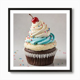 Cupcake With A Cherry Art Print