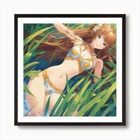 Anime Girl In Water Art Print