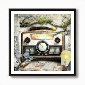 Radio Magic Surreal Illustration Art 01 Art Print