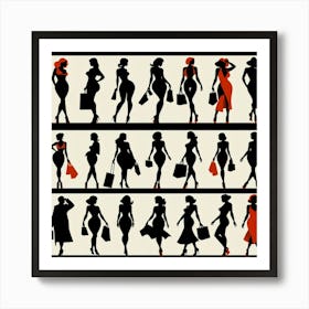 Silhouettes Of Women 1 Art Print