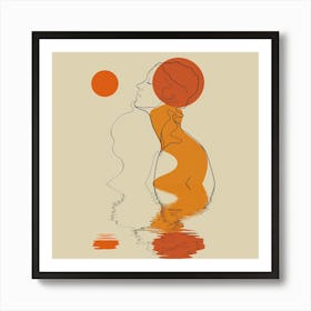 Woman In The Water - Minimal Line art, reflection art, city wall art, colorful wall art, home decor, minimal art, modern wall art, wall art, wall decoration, wall print colourful wall art, decor wall art, digital art, digital art download, interior wall art, downloadable art, eclectic wall, fantasy wall art, home decoration, home decor wall, printable art, printable wall art, wall art prints, artistic expression, contemporary, modern art print, Art Print