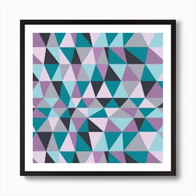 Irregular Triangles Purple Square Art Print