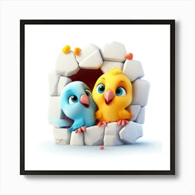 Two Birds In A Hole Art Print