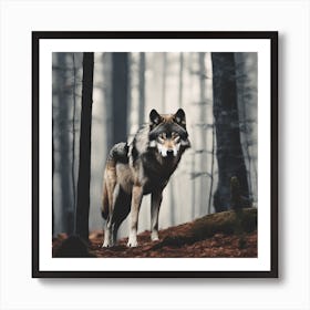 Wolf In Forrest (32) Art Print