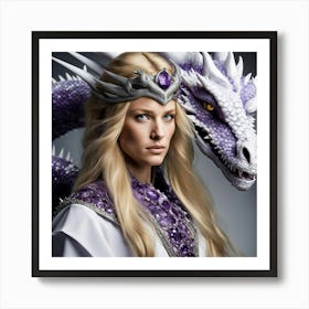 Princess With A Dragon Art Print