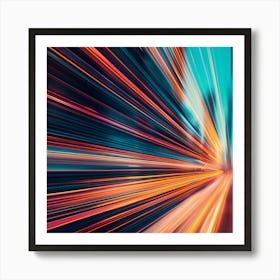 Abstract Motion Blurred Light Art Print