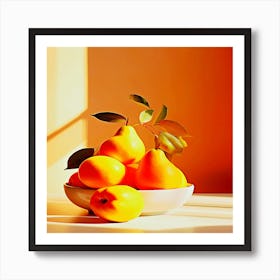 Close up on pear seasonal fruit for winter, Pears In A Bowl Art Print