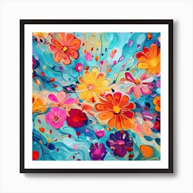 Abstract Floral Painting 1 Art Print