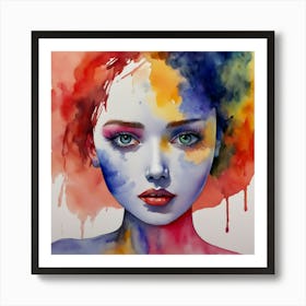 Watercolor Of A Girl 1 Art Print