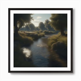 Stream In The Woods 28 Art Print