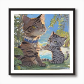 Two Tabby Cats Art Print