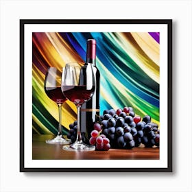 Wine And Grapes 2 Art Print