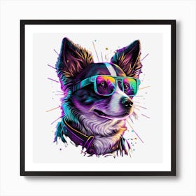 Corgi In Sunglasses Art Print