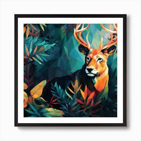 Deer In The Forest 4 Art Print