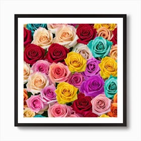 Colorful Roses 21 Art Print