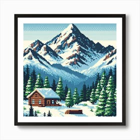 8-bit mountain landscape 2 Art Print