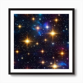 Space Background With Stars Art Print