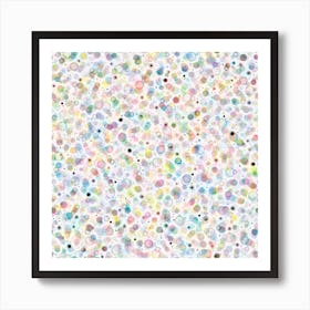 Cosmic Bubbles Multicolored Square Art Print