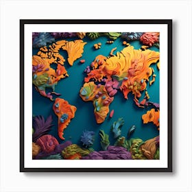 World Map 3 Art Print