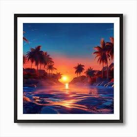 Sunset - Sunset Stock Videos & Royalty-Free Footage Art Print