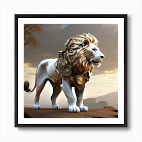 Steampunk Lion 6 Art Print