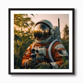 Astronaut In Cannabis Field Art Print