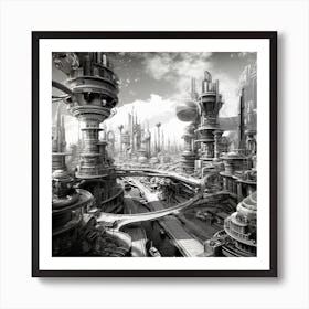 Futuristic City 34 Art Print