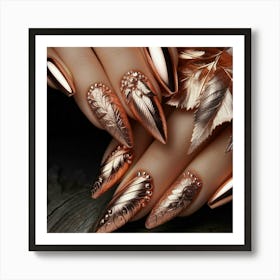 Nails With Leaves Art Print