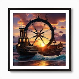 Steampunk Ship Art Print