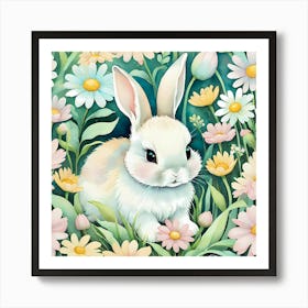 Easter Bunny Artwork For Kids Art Print