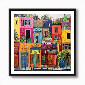 Colorful Mexican Houses Art Print