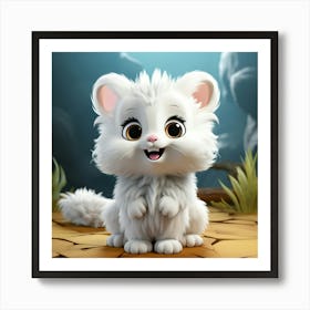 White Cat With Big Eyes Art Print