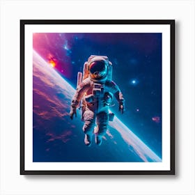 Astronaut In Space Art Print