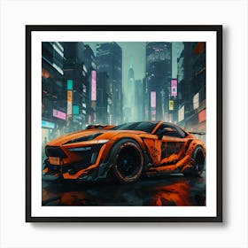 Pumpkin Car (Cyberpunk37) Art Print