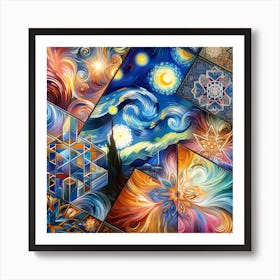 Van Gogh Islamic Tile 1 Art Print