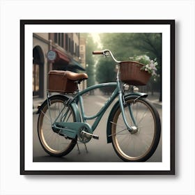 Bicycle On The Street Art Print