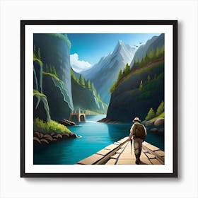 Man walking to the unknown  Art Print