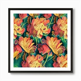 Flowers Design High Resolution Art Print