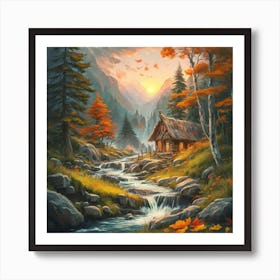 A peaceful, lively autumn landscape 19 Art Print