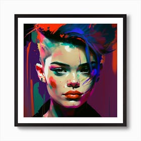 Punk Fine Art Style Portrait Art Print