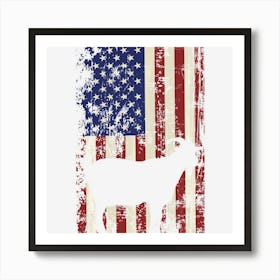 Patriotic Goat 4th Of July American Flag Art Print