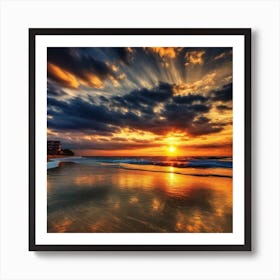 Sunset On The Beach 396 Art Print