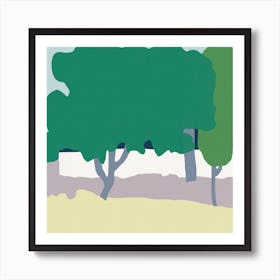 Trees In A Field Art Print
