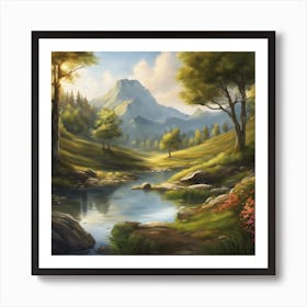 Valley In The Mountains 2 Art Print